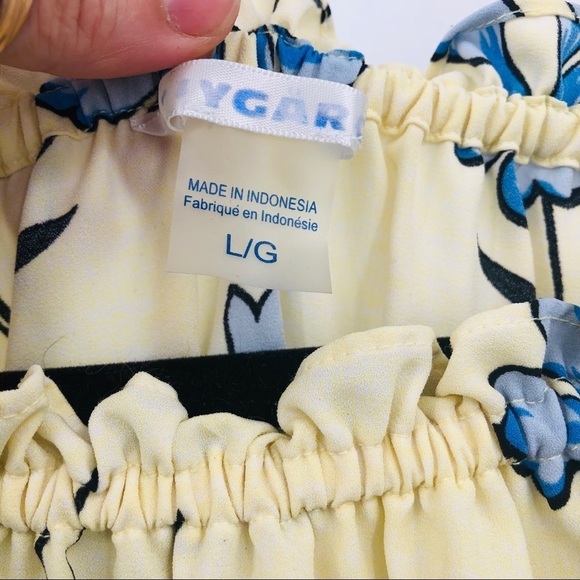 NY Gard women’s yellow & blue Floral Blouse Can wear off shoulder‎ size 1X - Picture 5 of 9